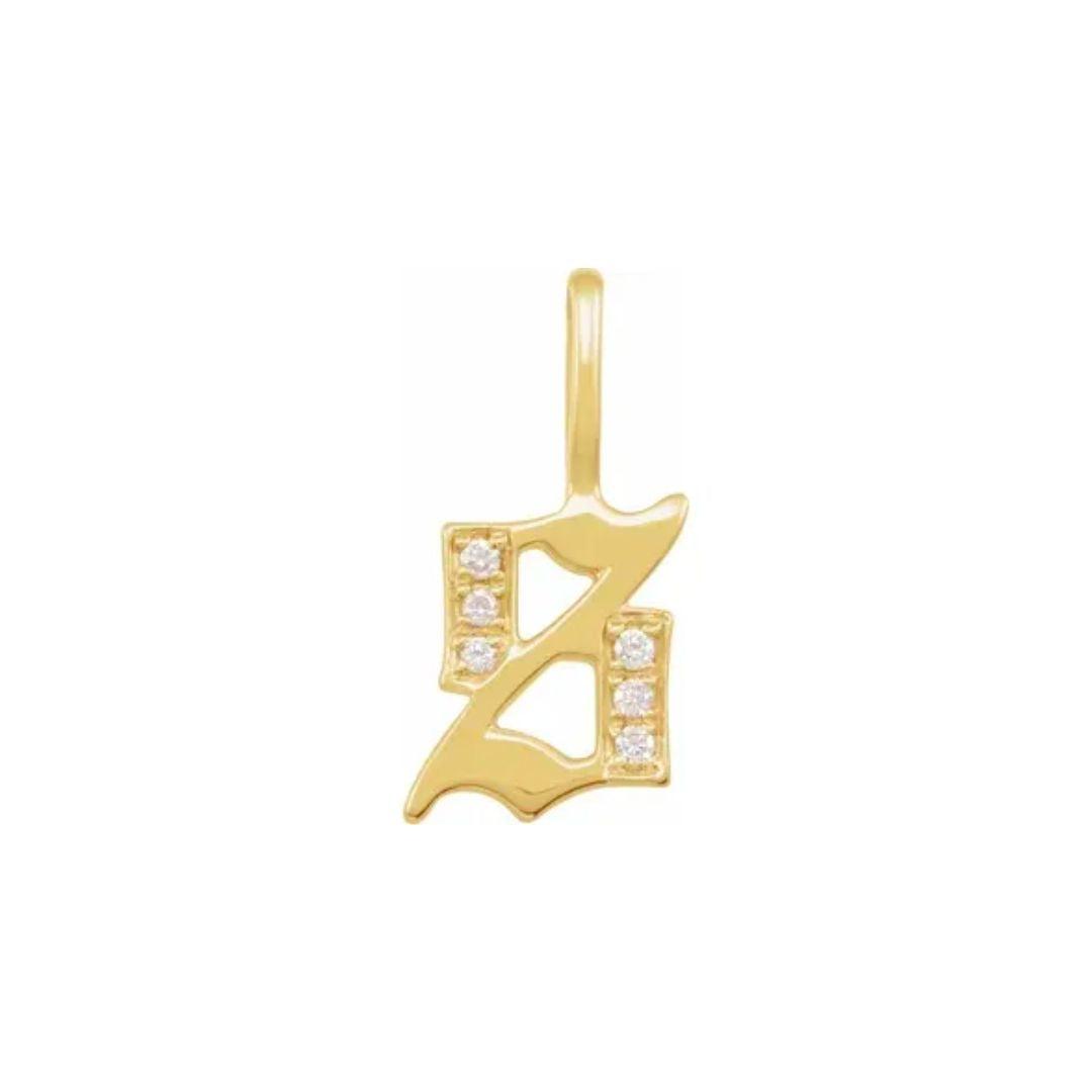 Diamond Initial Pendant - Elisha Marie Jewelry