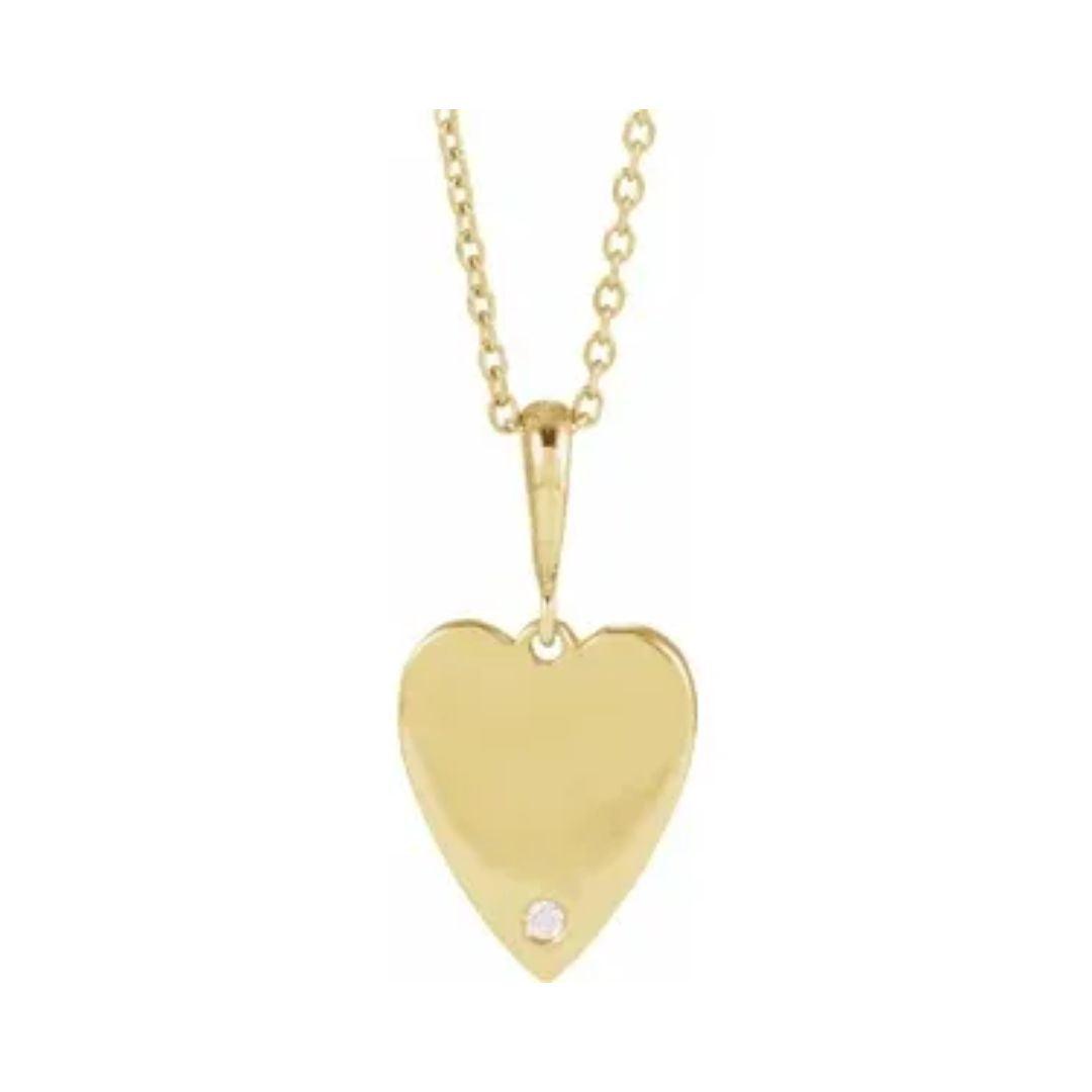 Engraved Diamond Heart Necklace - Elisha Marie Jewelry