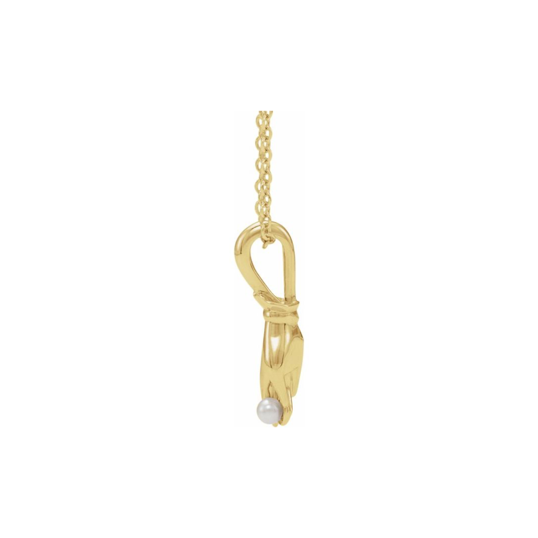 Pearl Buddha Hand Necklace
