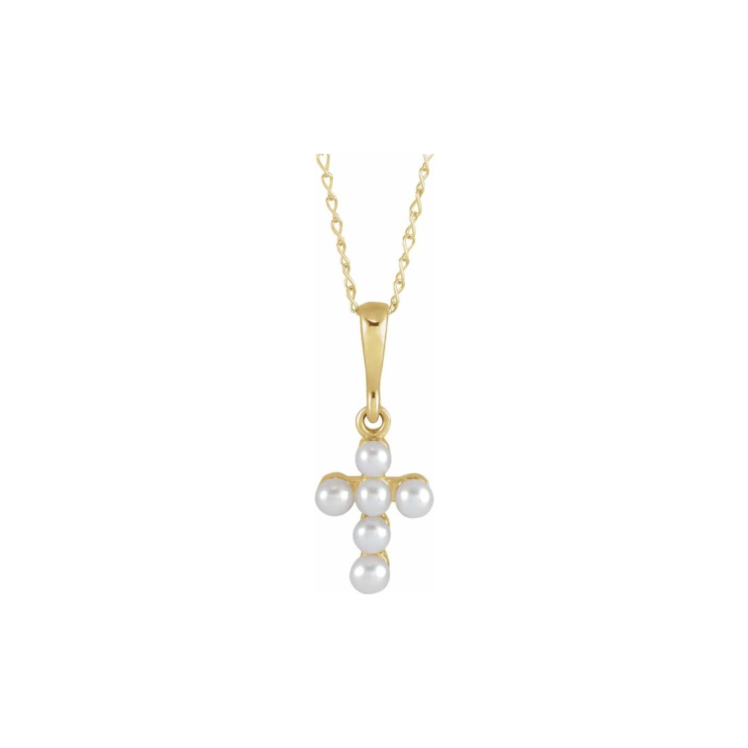 Youth Pearl Cross Necklace