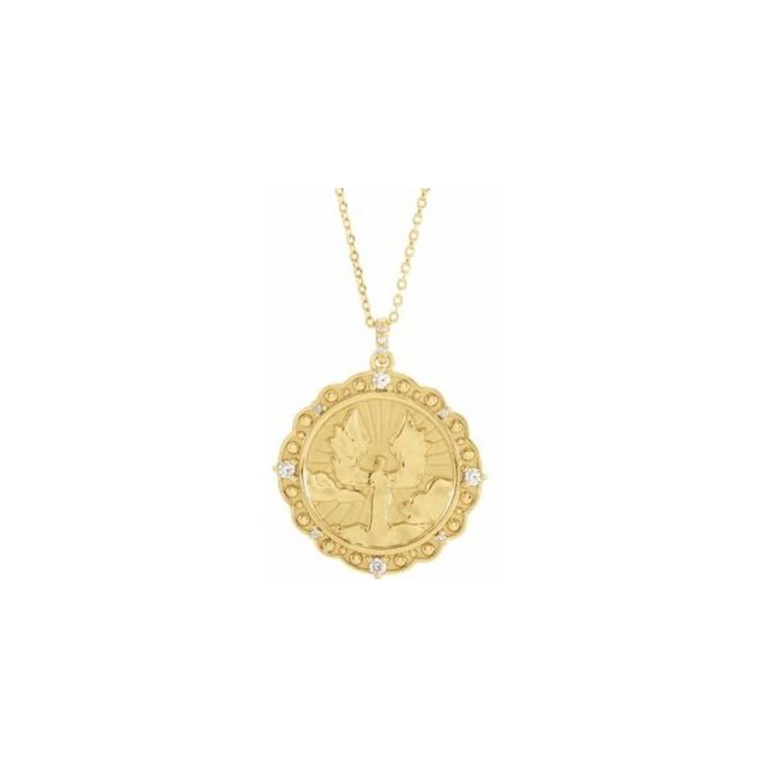 Diamond Guardian Angel Necklace