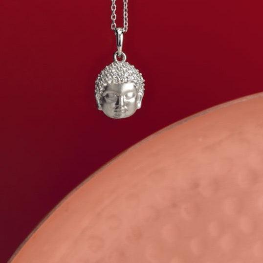 Diamond Buddha Head Necklace