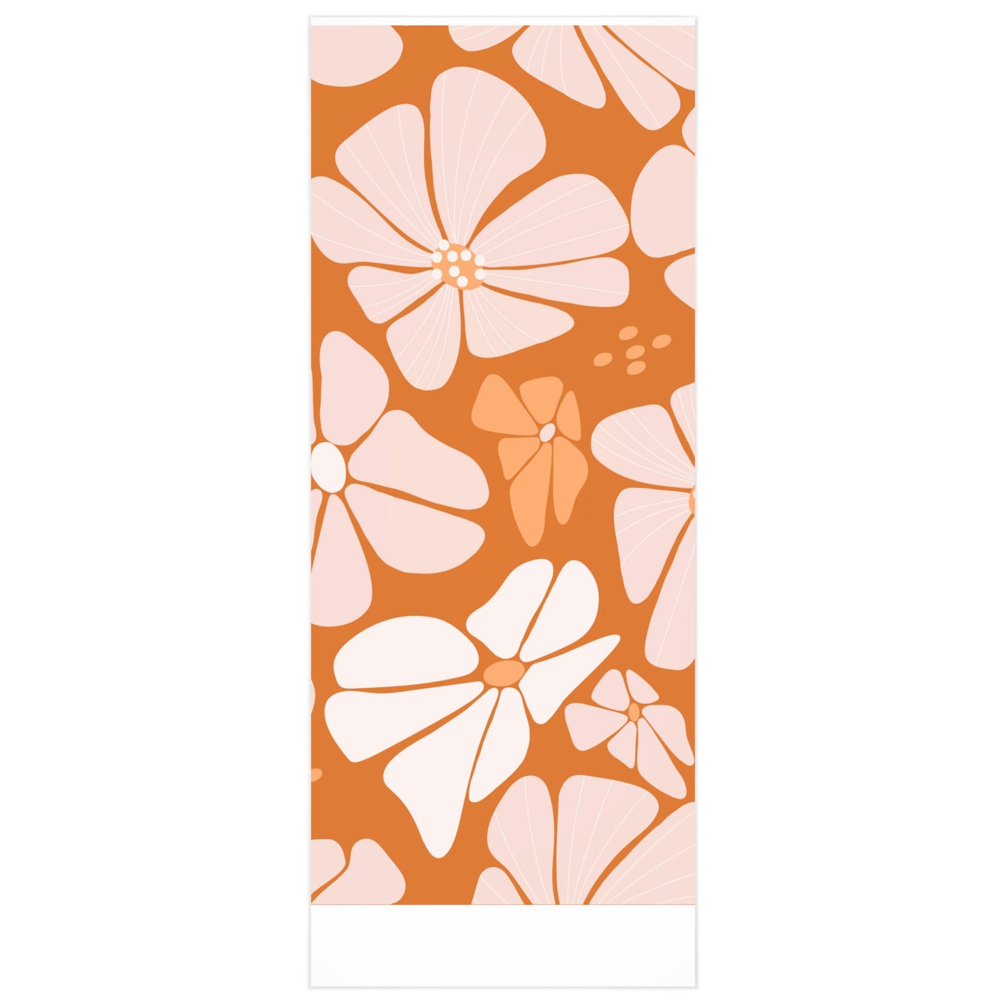 Retro Orange Floral Pattern Wrapping Paper