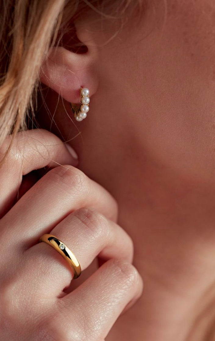 Pearl Huggie Earring