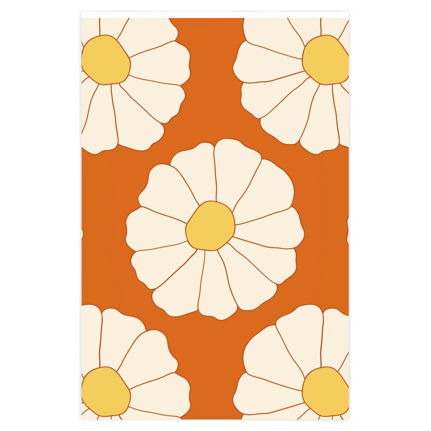 Retro Daisy Pattern Wrapping Paper