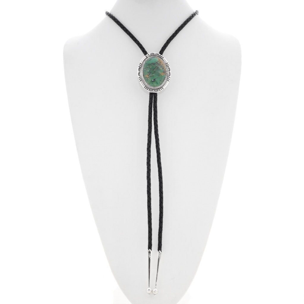 Navajo Green Turquoise Bolo Tie