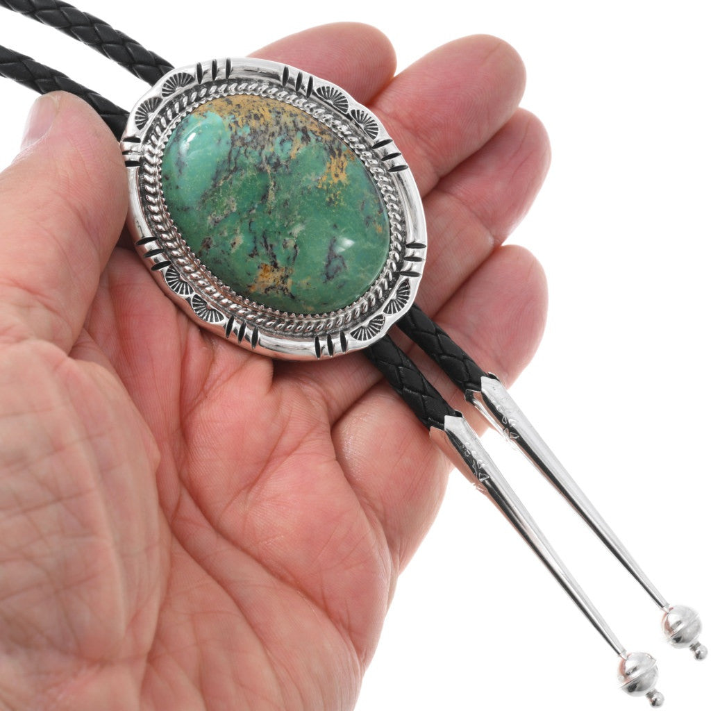 Navajo Green Turquoise Bolo Tie