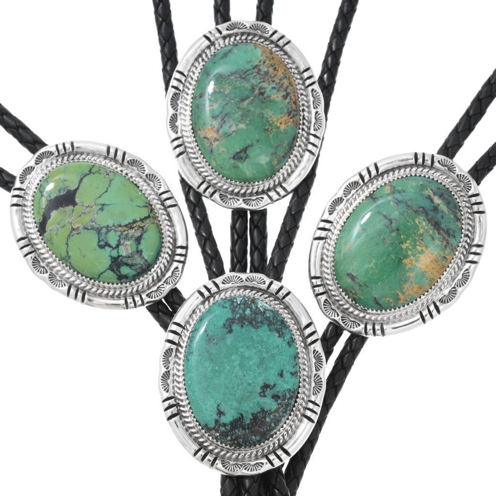 Navajo Green Turquoise Bolo Tie