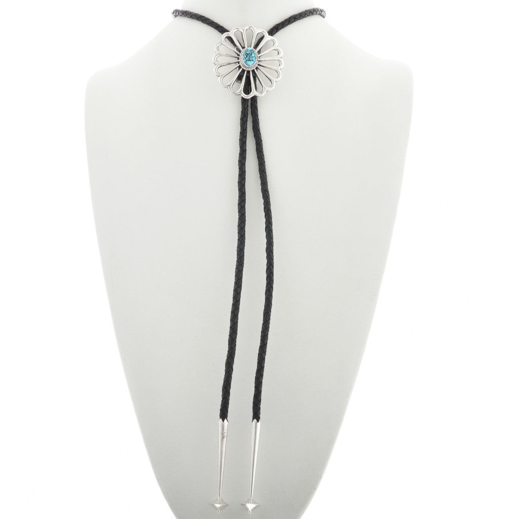 Spiderweb Turquoise Bolo Tie