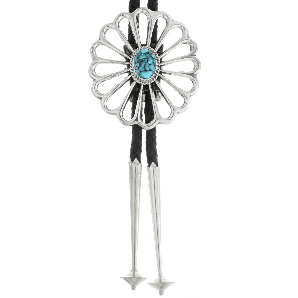 Spiderweb Turquoise Bolo Tie