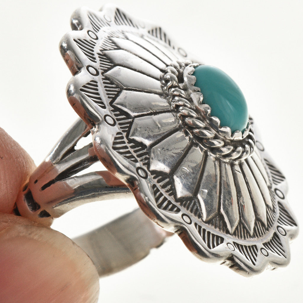 Sleeping Beauty Turquoise Concho Ring