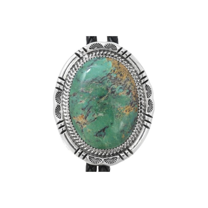 Navajo Green Turquoise Bolo Tie