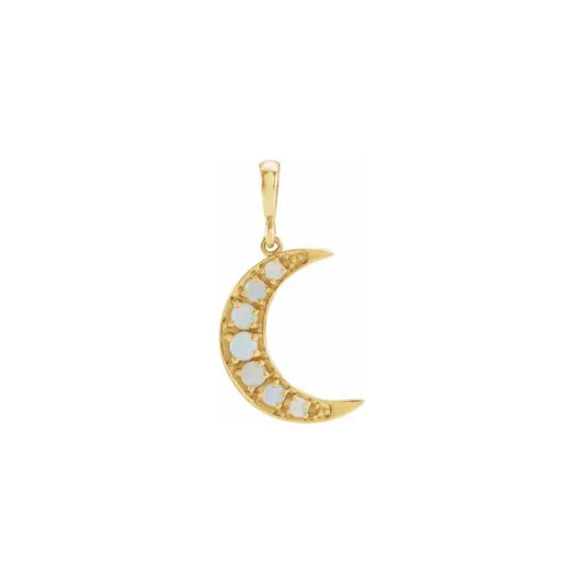 Opal Crescent Moon Charm