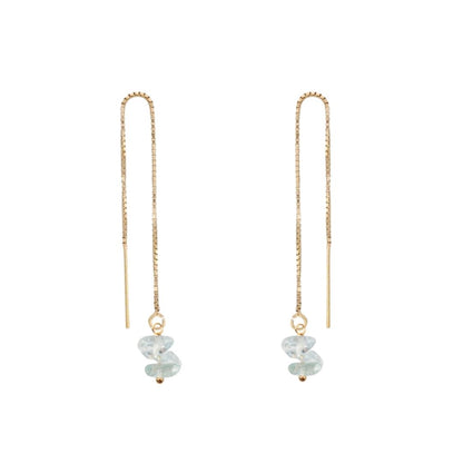 Raw Gemstone Threader Earring