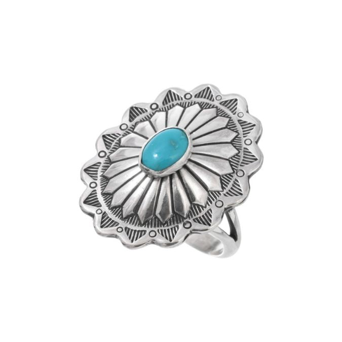 Sleeping Beauty Turquoise Concho Ring