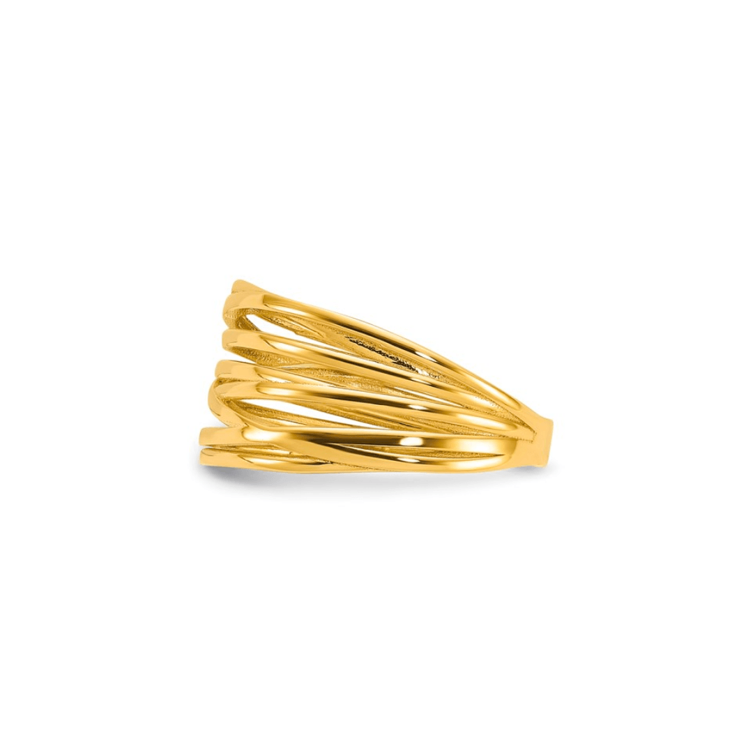 14K Criss Cross Stack Ring - Elisha Marie Jewelry