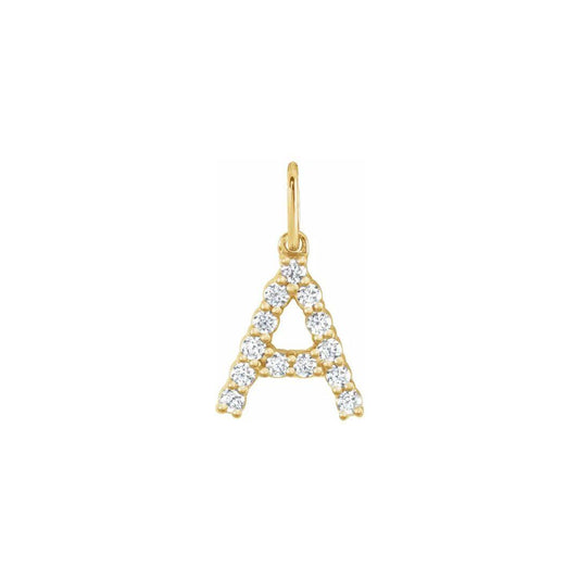 14K Diamond Initial Charm Necklace - Elisha Marie Jewelry