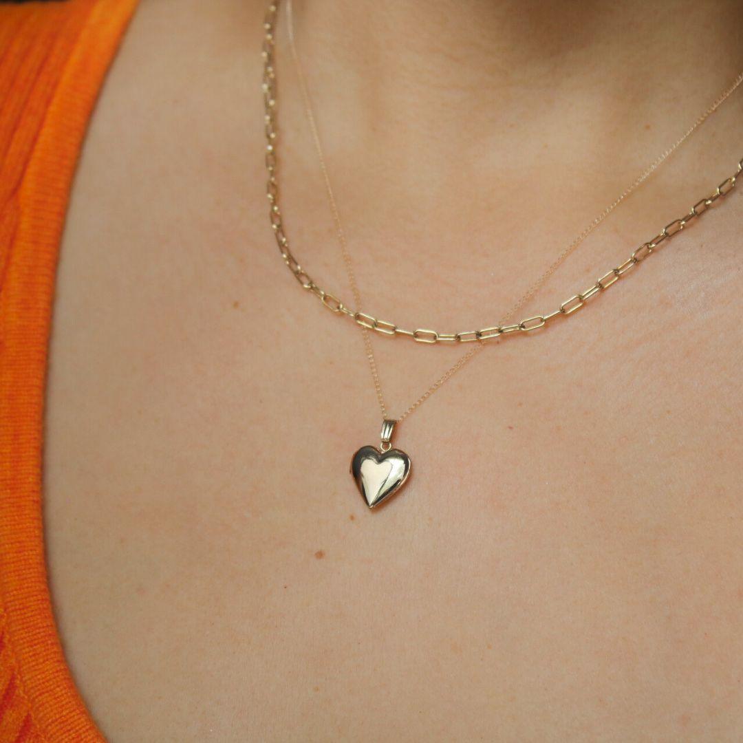 14K Gold Heart Locket - Elisha Marie Jewelry