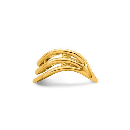 14K Triple Wave Stack Ring - Elisha Marie Jewelry