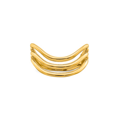 14K Triple Wave Stack Ring - Elisha Marie Jewelry