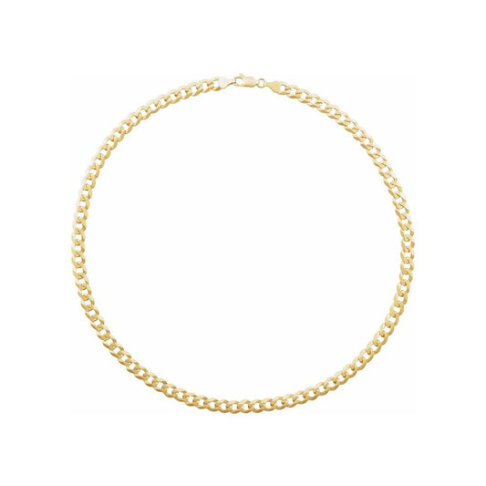 14K Yellow 7 mm Curb 8" Chain - Elisha Marie Jewelry
