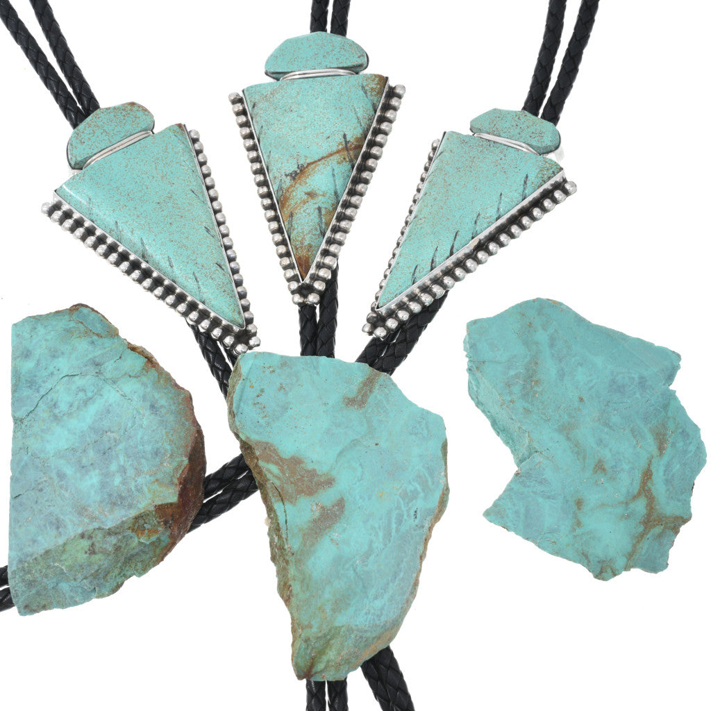 Turquoise Arrowhead Silver Bolo Tie