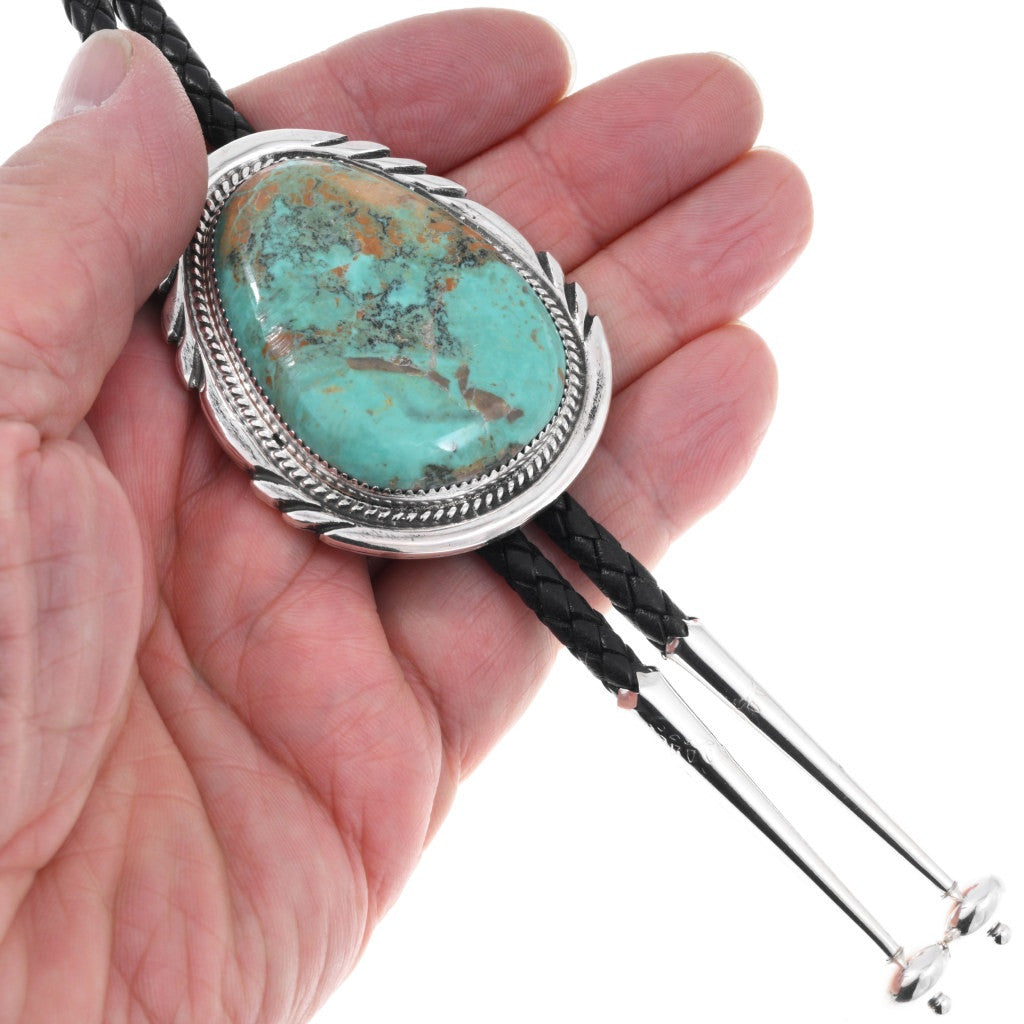 Navajo Turquoise Silver Bolo Tie