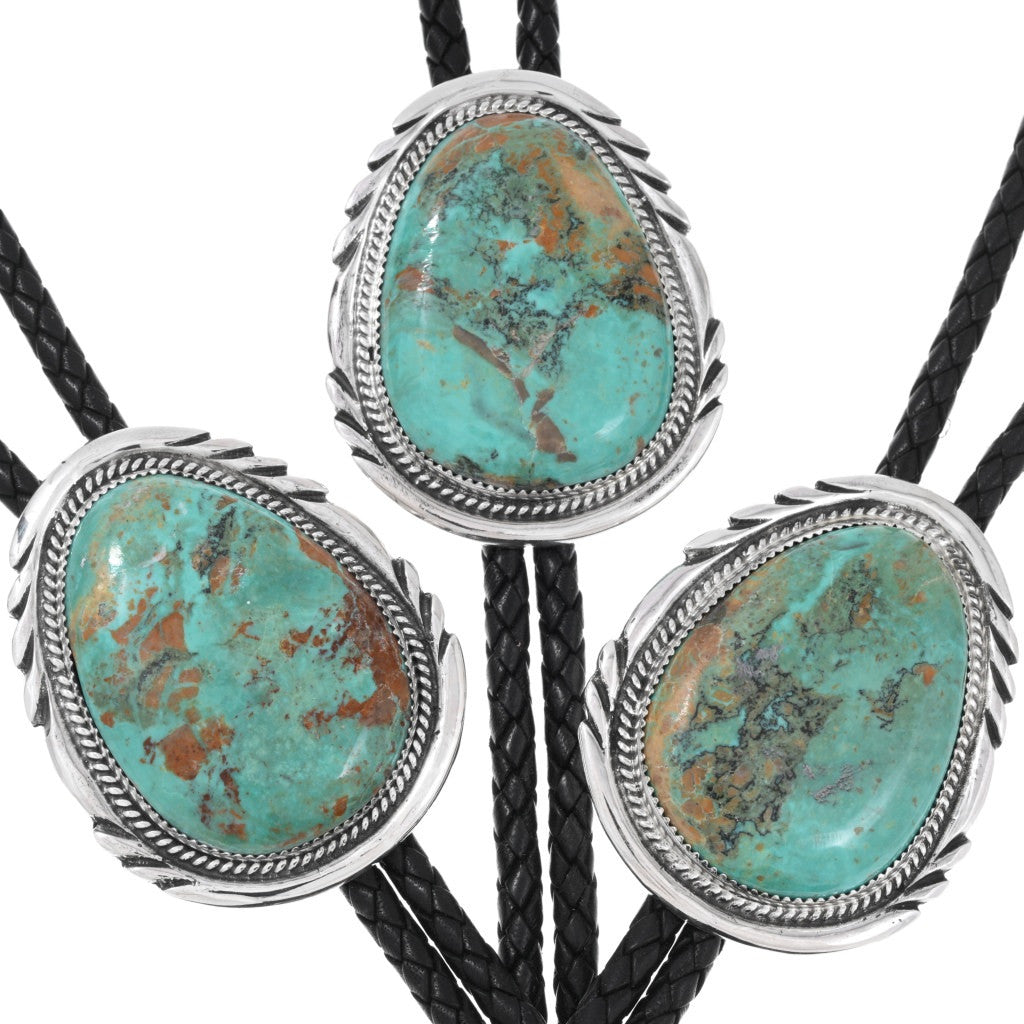 Navajo Turquoise Silver Bolo Tie