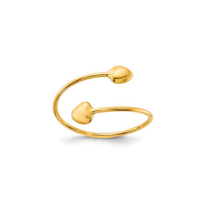 14K Adjustable Heart Ring