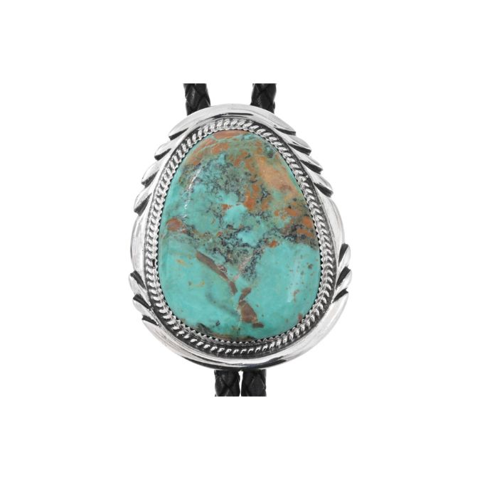 Navajo Turquoise Silver Bolo Tie