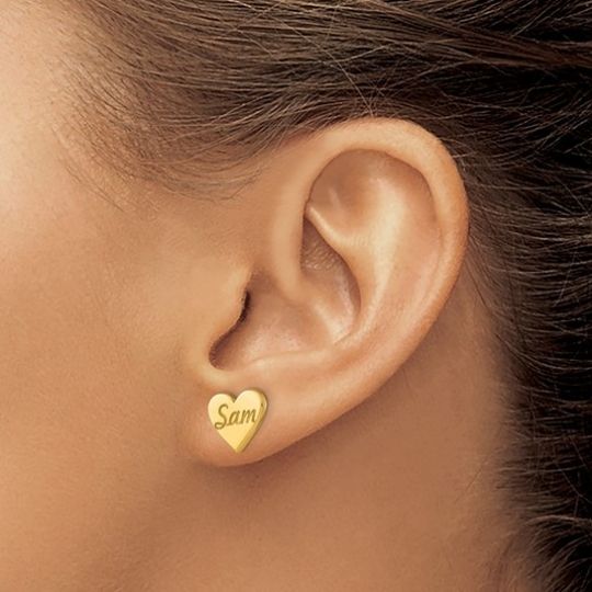 Initial Heart Earrings