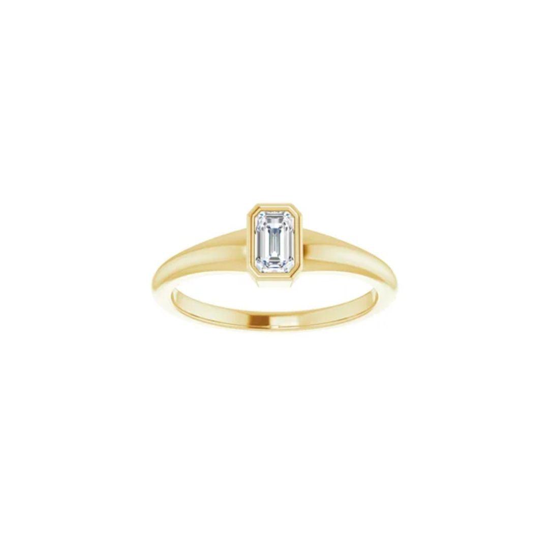 Diamond Emerald Engagement Ring