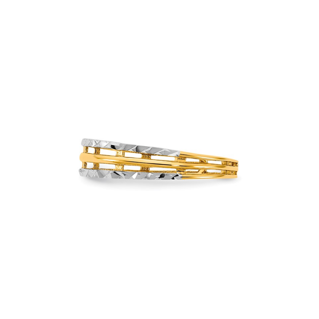 14K Stacked Silver and Gold Ring
