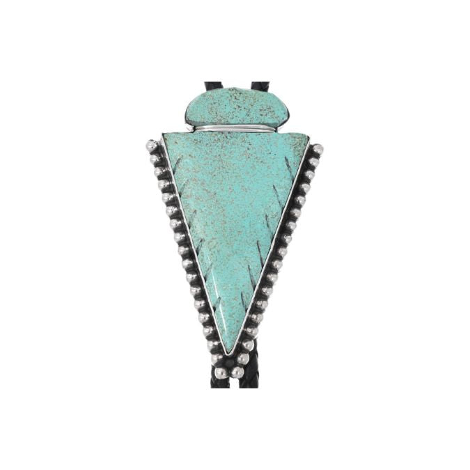 Turquoise Arrowhead Silver Bolo Tie