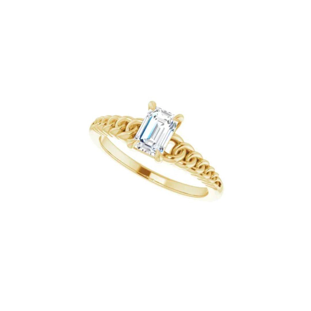 Diamond Emerald Engagement Ring - Elisha Marie Jewelry