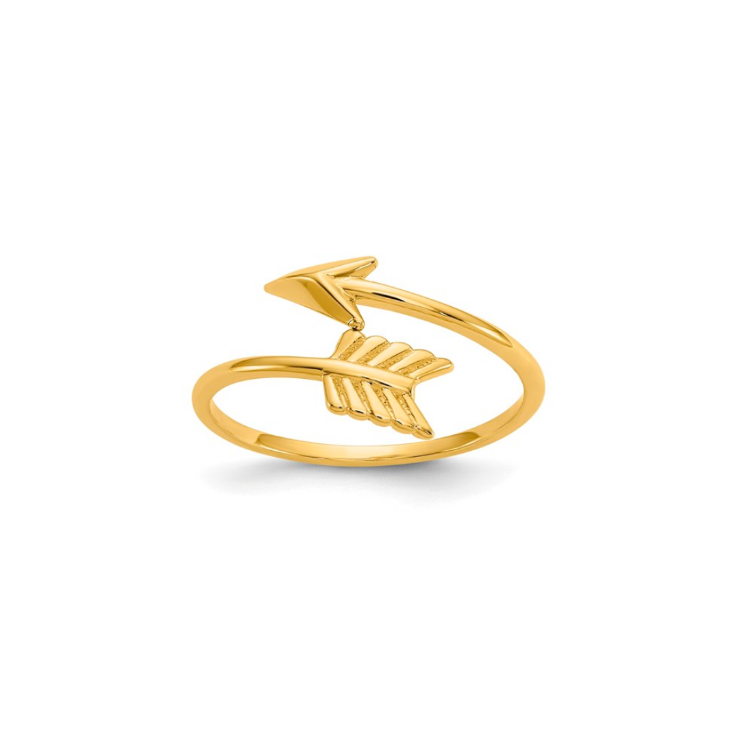 14K Adjustable Heart and Arrow Ring