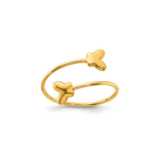 14K Adjustable Butterfly Ring