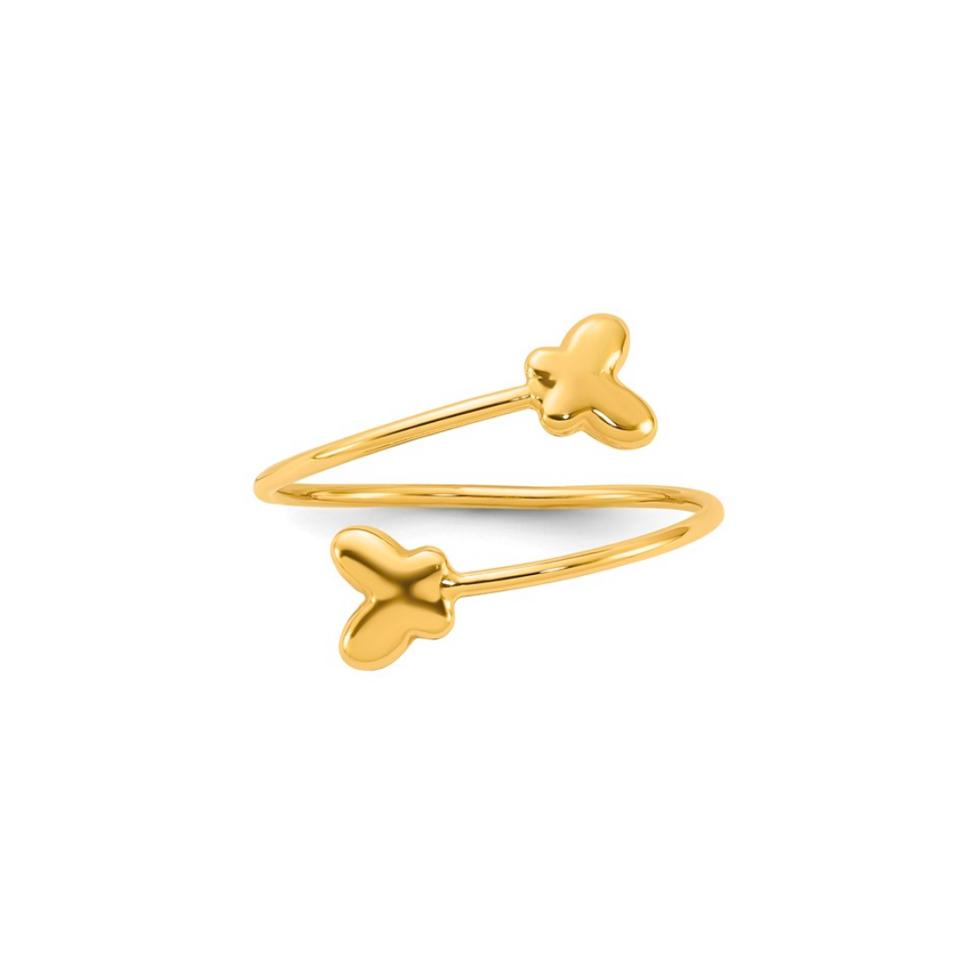 14K Adjustable Butterfly Ring