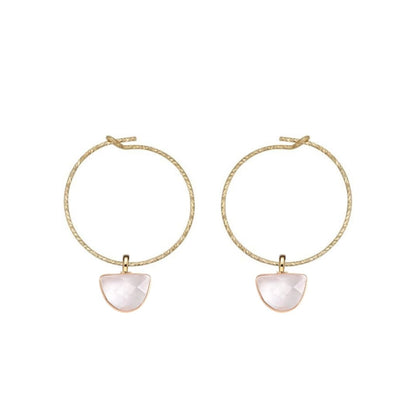 Sparkle Gemstone Hoop Earring