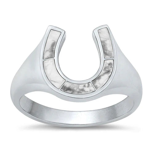 Horseshoe White Turquoise Ring