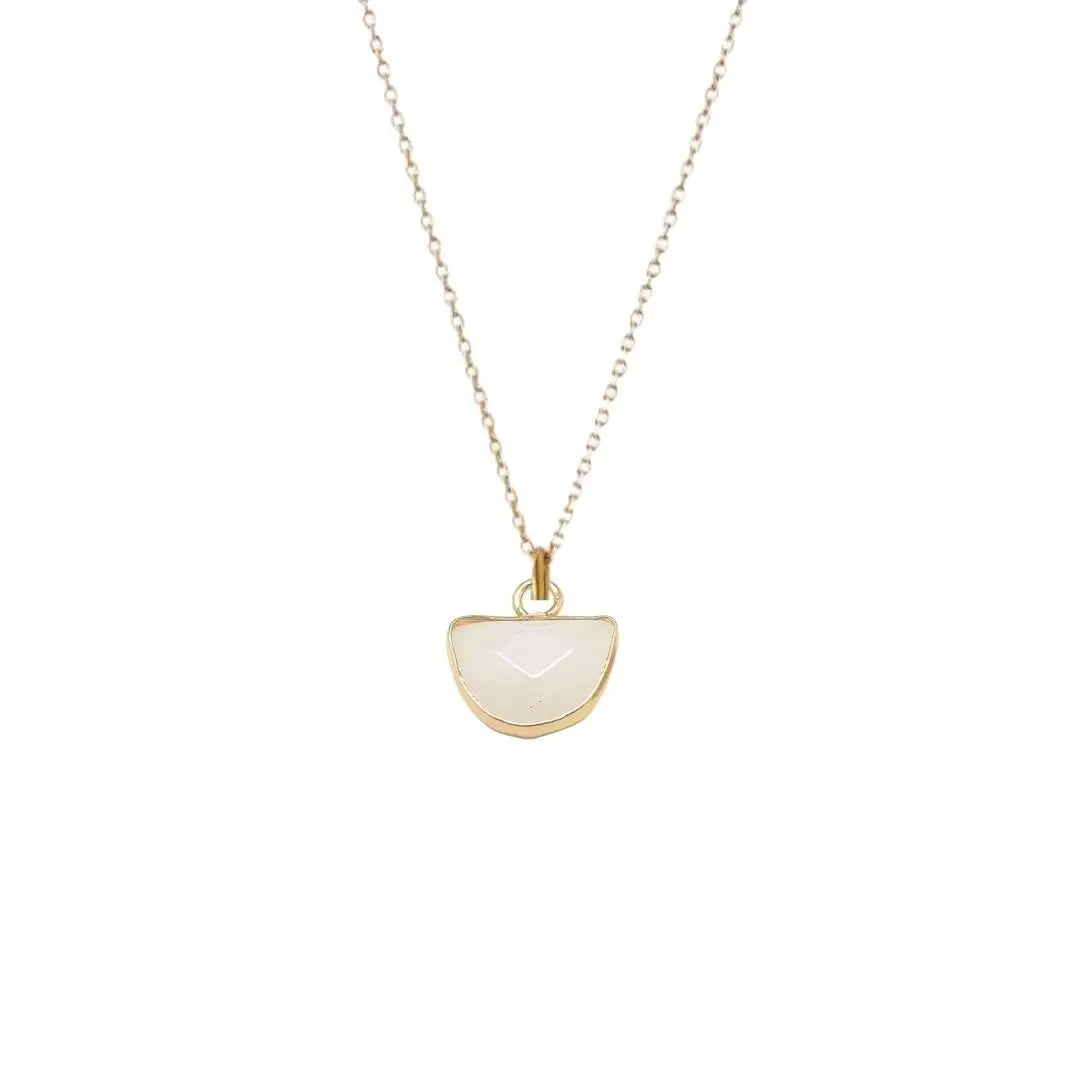 Half Moon Gemstone Necklace