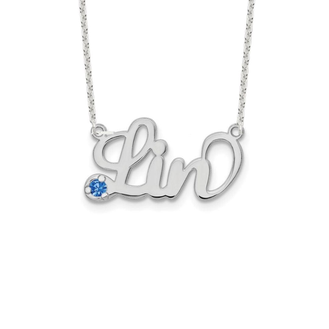 Birthstone Name Necklace - Elisha Marie Jewelry