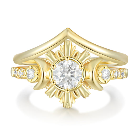 K Gold Lab Moissanite Ring