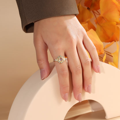 18K Moonstone Engagement Ring