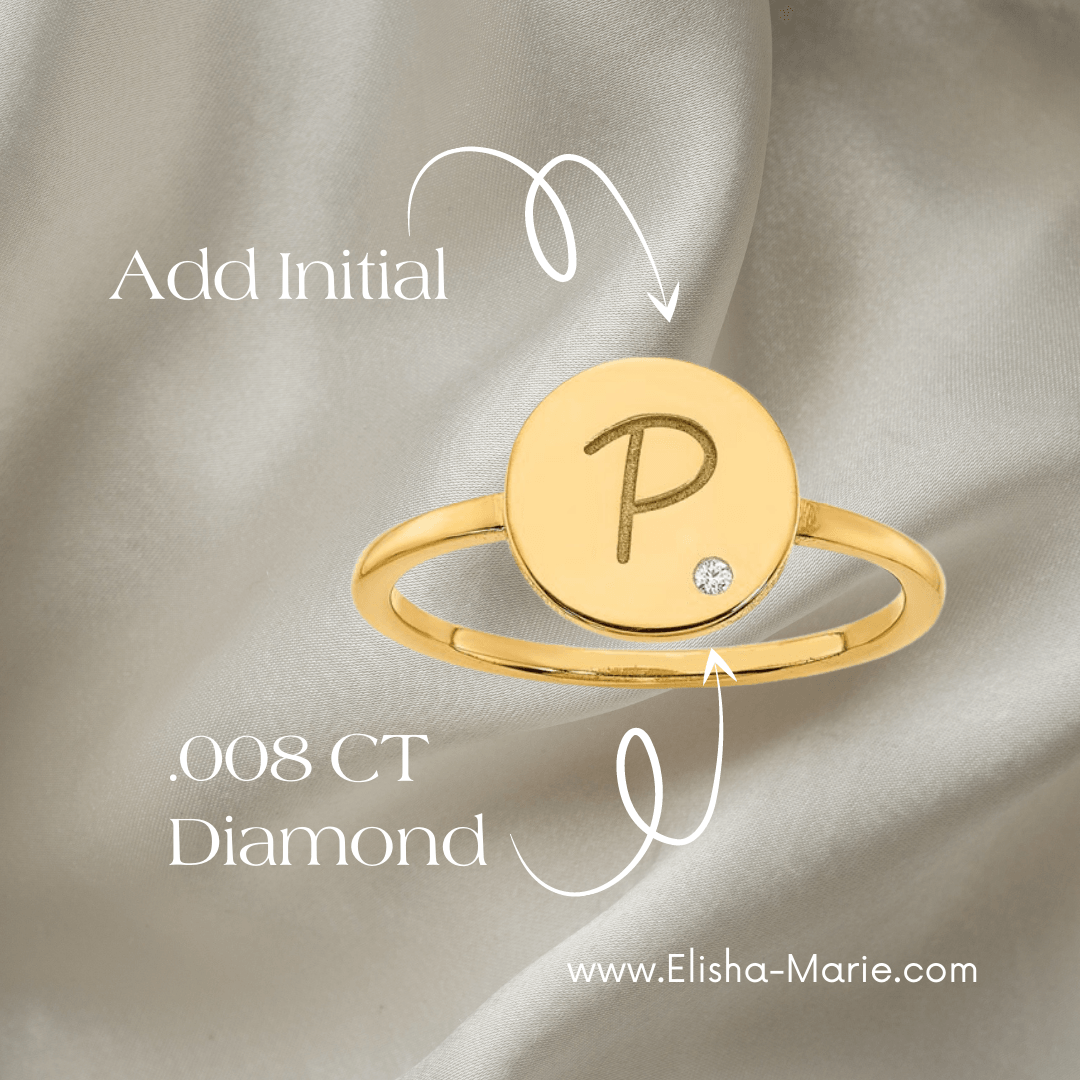 Diamond Circle Signet Ring - Elisha Marie Jewelry