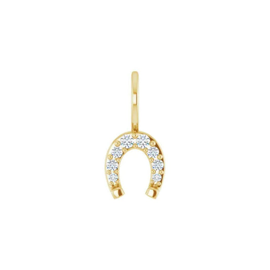 Diamond Horseshoe Pendant - Elisha Marie Jewelry