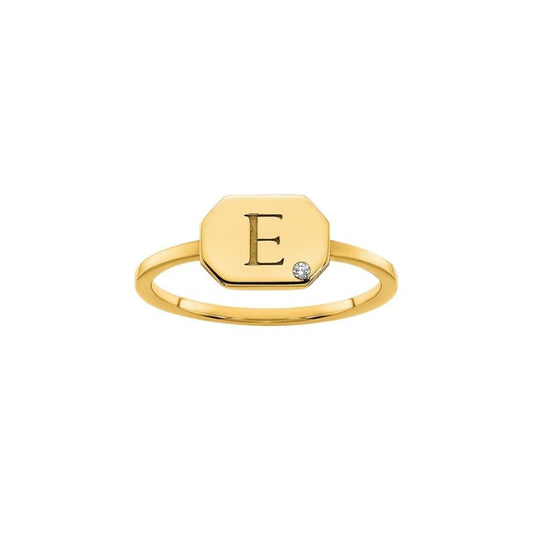 Diamond Octagon Signet Ring - Elisha Marie Jewelry