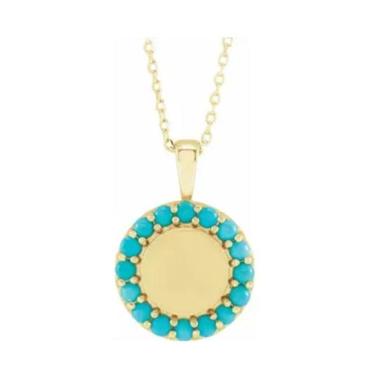Engraved Turquoise Necklace - Elisha Marie Jewelry