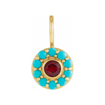 Garnet & Turquoise Pendant - Elisha Marie Jewelry