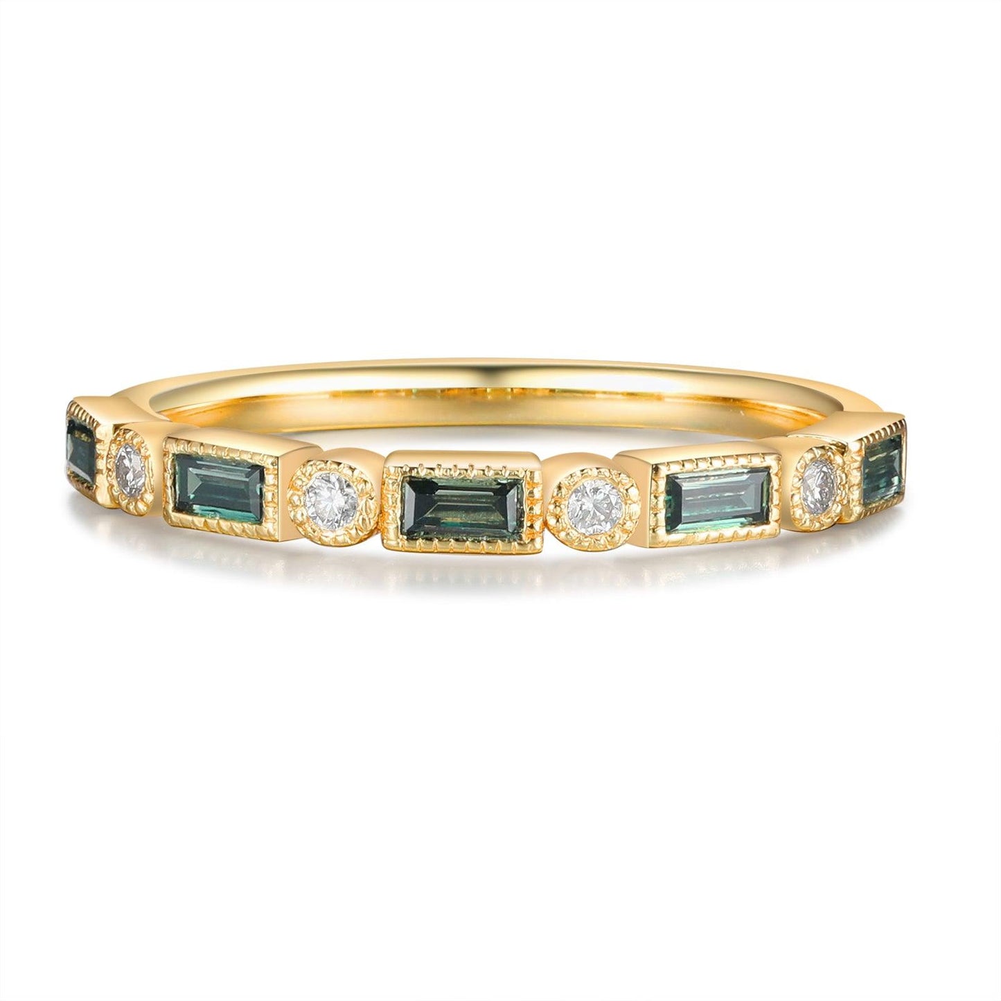 Green Moissanite Ring - Elisha Marie Jewelry